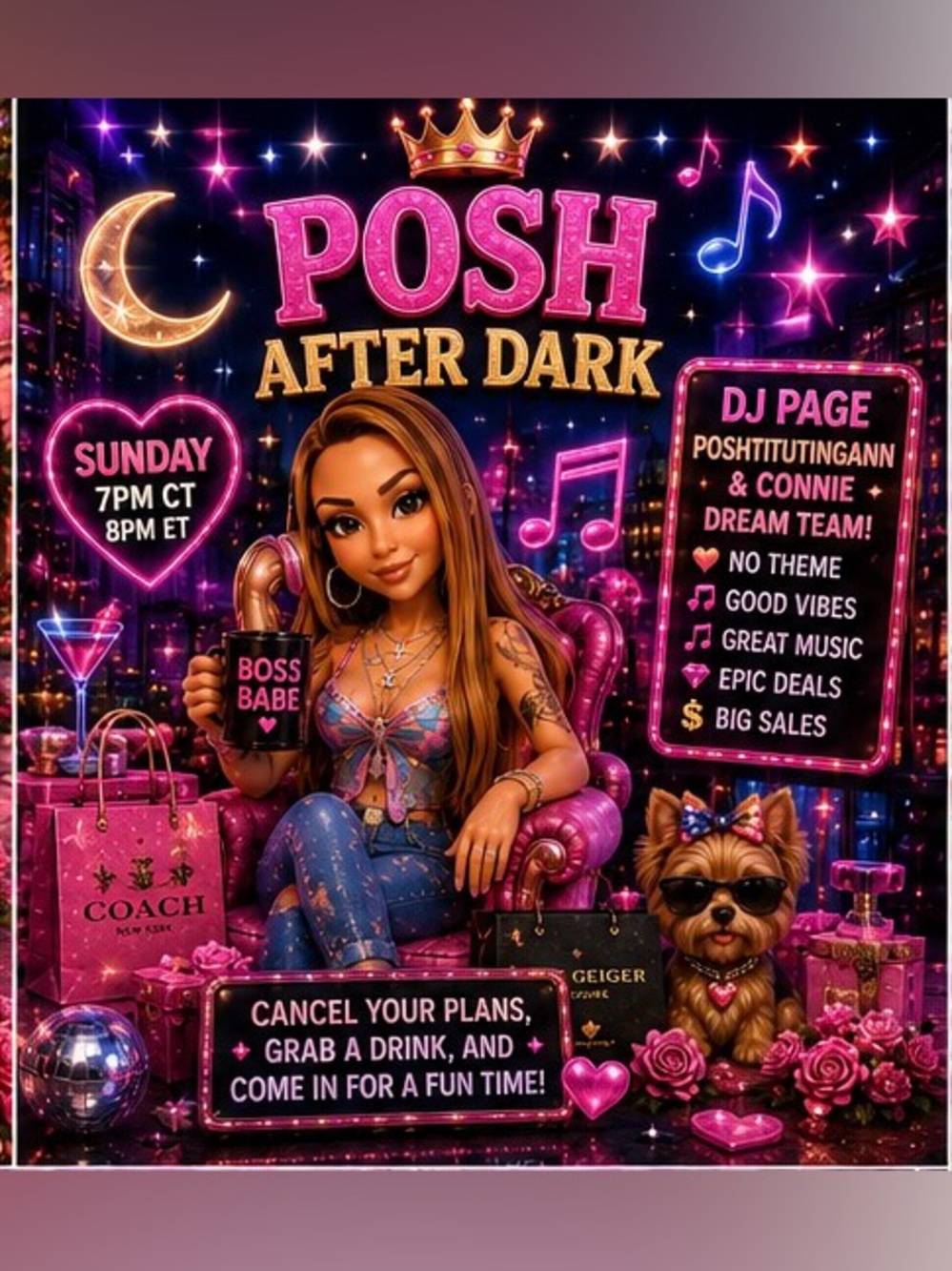 🚨NEW FLYER ALERT🚨SATURDAYS 1PM CST/2PM EST! I posh after dark Sundays at 7pm CST - Picture 5 of 17